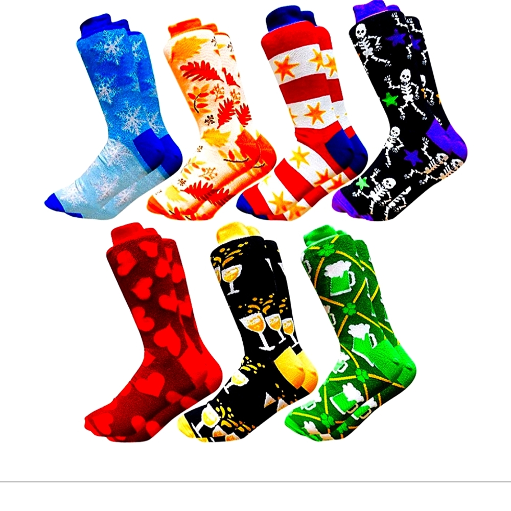 Colorful Patterned Men's Socks Set